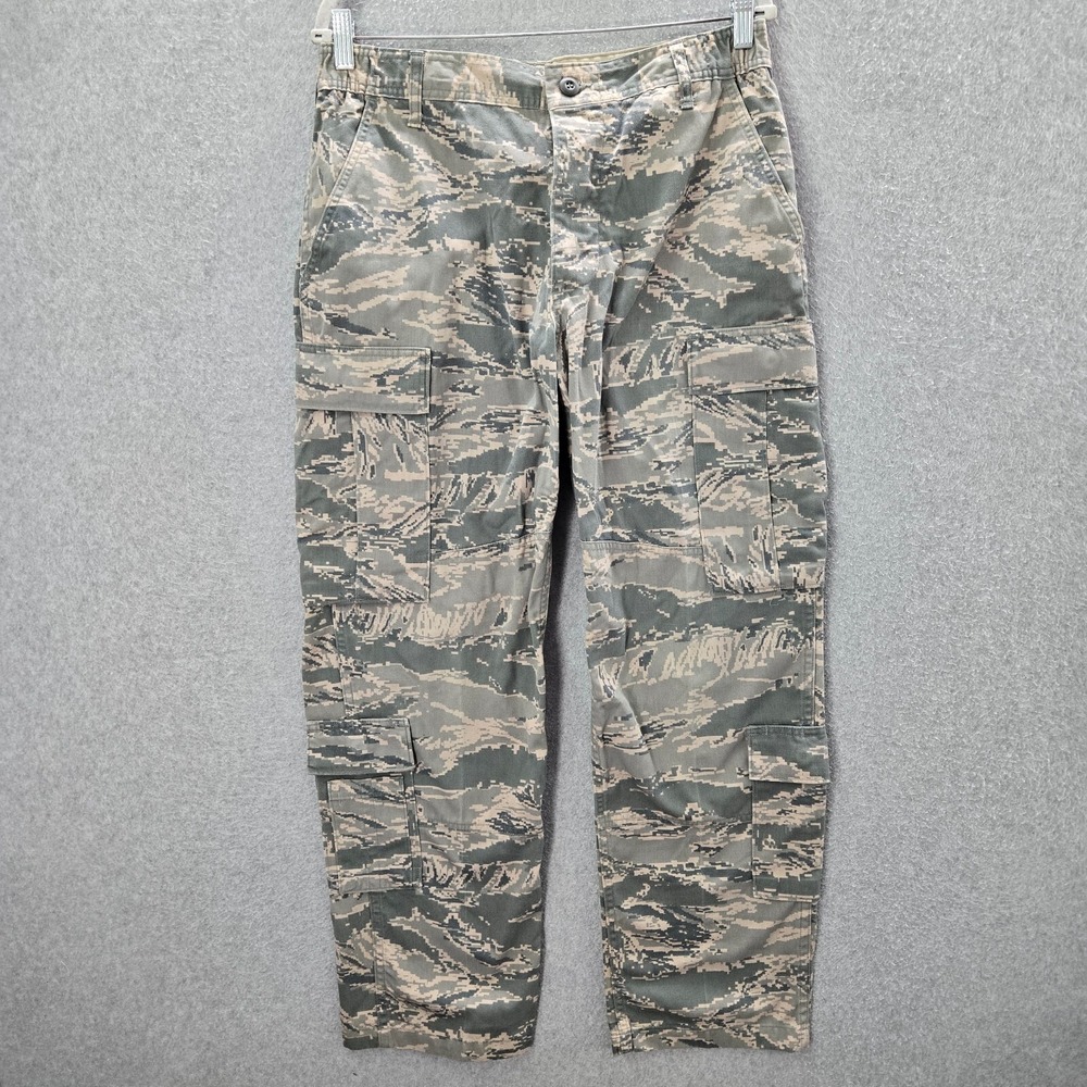 DSCP Men Pants 34 Green Camo Utility Air Force Cargo Pockets Mid Rise Button Fly